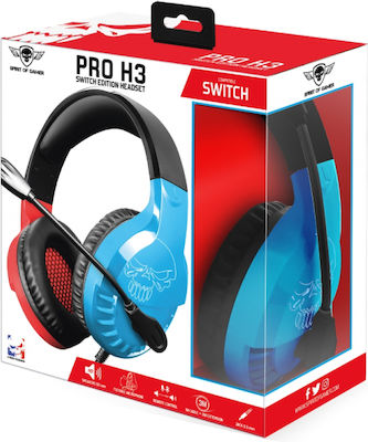 Spirit of Gamer PRO-H3 Peste ureche Gaming Headset cu conexiune 2x3,5mm Μπλε / Κόκκινο