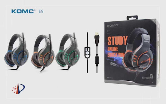 Komc E9 Über Ohr Gaming-Headset mit Verbindung USB Blau