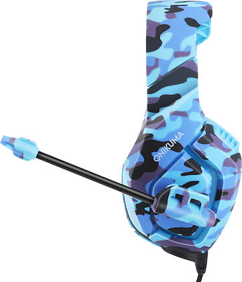 Onikuma K1-B Over Ear Gaming Headset with Connection 3.5mm Camo Blue