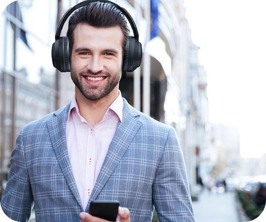Riversong Rhythm M6 Bluetooth Wireless Over Ear Headphones with 25 hours of Operation Black
