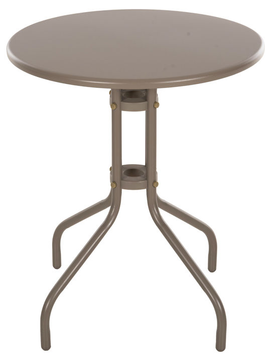 Lino Outdoor Dinner Free Standing Metal Table Champagne 60x60x70cm