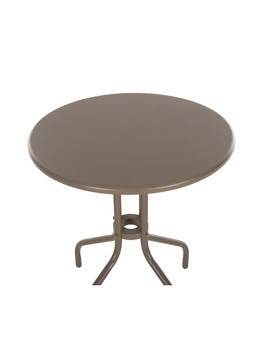 Lino Outdoor Dinner Free Standing Metal Table Champagne 60x60x70cm