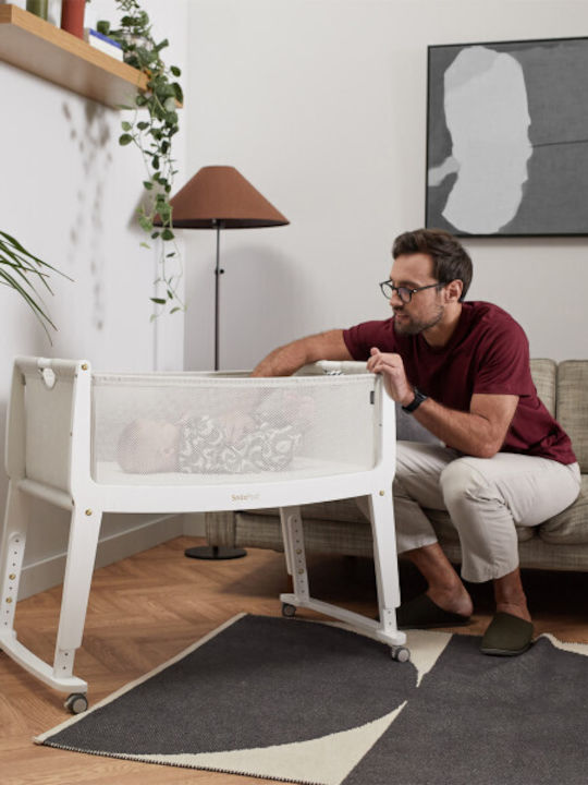 Snuz Λίκνο Snuzpod Studio Paris με Στρώμα και Πλαϊνό Άνοιγμα White