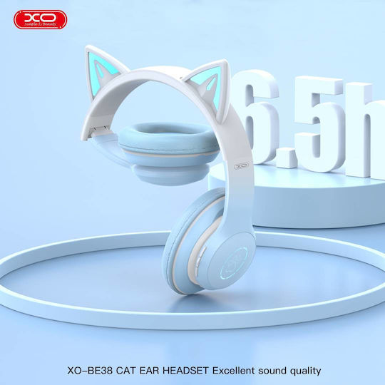 XO BE36 Ασύρματα Bluetooth Over Ear Ακουστικά Γαλάζια