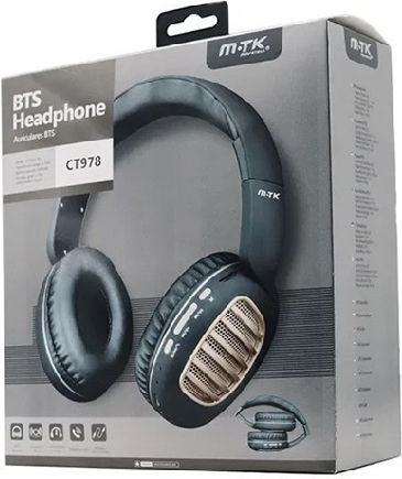 Moveteck CT978 Kabellose Bluetooth Über Ohr Kopfhörer mit Radio mit 6 Stunden Betriebszeit Schwarz