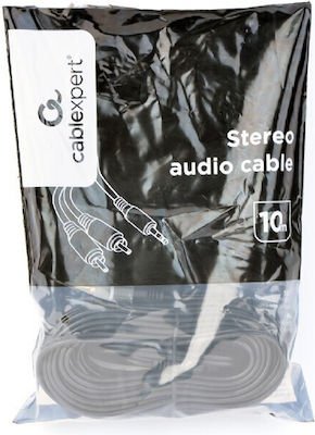 Cablexpert Cablu 3,5 mm de sex masculin - 2x RCA de sex masculin Aur 10m (CCA-352-10M)