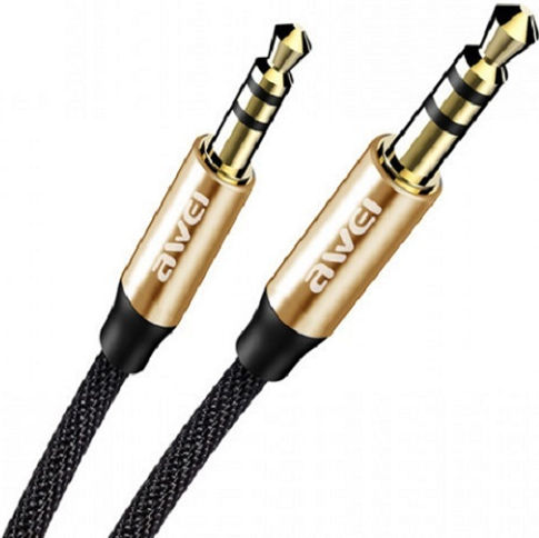 Awei 3.5mm Jack Cable 3.5mm Male - 3.5mm Male Black 1m 888117