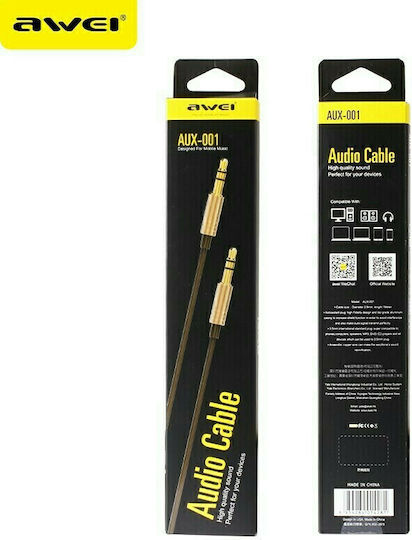 Awei 3.5mm Jack Cable 3.5mm Male - 3.5mm Male Black 1m 888117