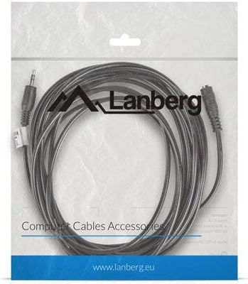 Lanberg 3.5mm Jack Cable Male to Female Black 5m CA-MJFJ-10CC-0050-BK