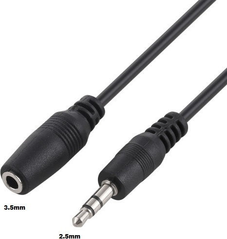 Microconnect 3.5mm Jack Cable Male to Female Black 1.5m