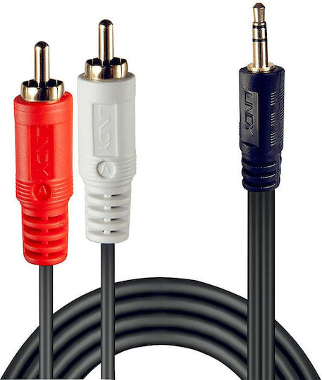 Lindy Lindy 3.5mm Male to RCA Male Audio Cable Black 1m