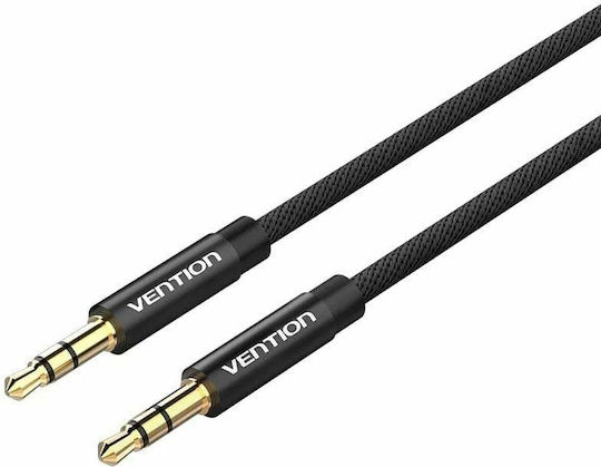 Vention Vention 3.5mm Jack Cable - 3.5mm Male to 3.5mm Male Black 0.5m with Gold Plated Terminals