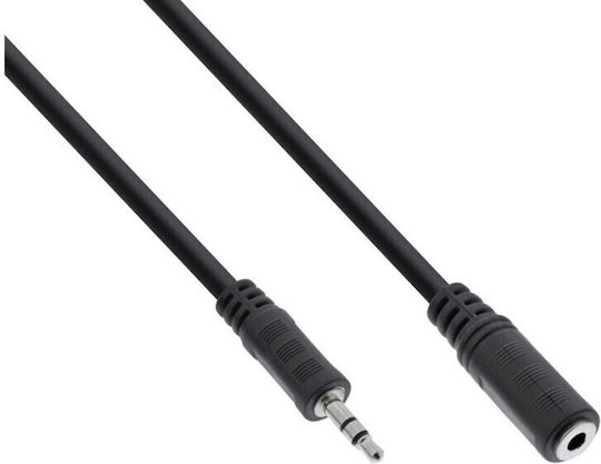 InLine 3.5mm male - 3.5mm female Cable Black 1m (99934)