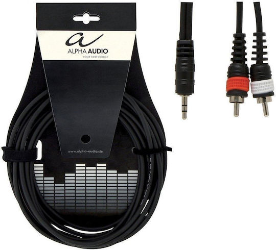 Alpha Audio Καλώδιο Ήχου 3.5mm male - RCA male Μαύρο 1.5m 0000002424