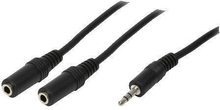 LogiLink Καλώδιο Ήχου 3.5mm male - 3.5mm female Μαύρο 0.2m CA1046