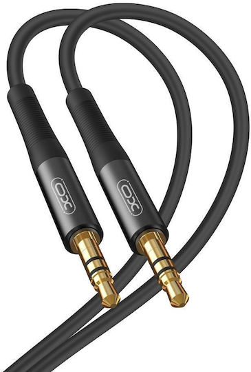 XO 3,5mm Klinkenkabel 3,5mm Stecker - 3,5mm Stecker Schwarzes 2m mit Vergoldeten Anschlüssen XO-NB-R175B