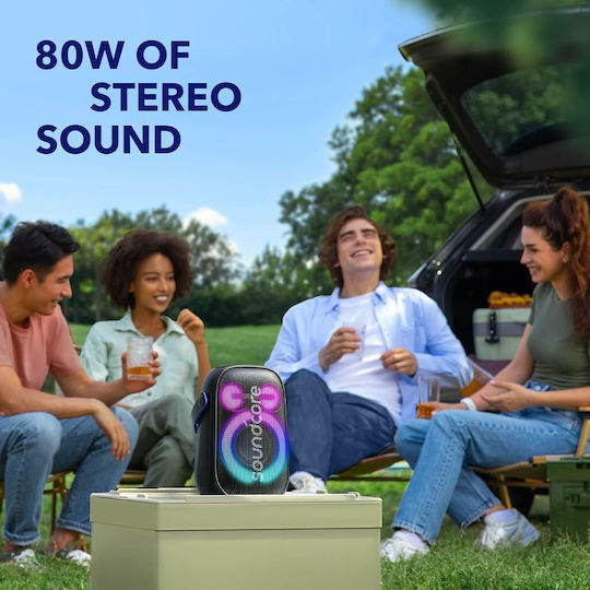 Soundcore by Anker Rave Neo 2 Αδιάβροχο Ηχείο Bluetooth 80W με Διάρκεια Μπαταρίας έως 18 ώρες Μαύρο