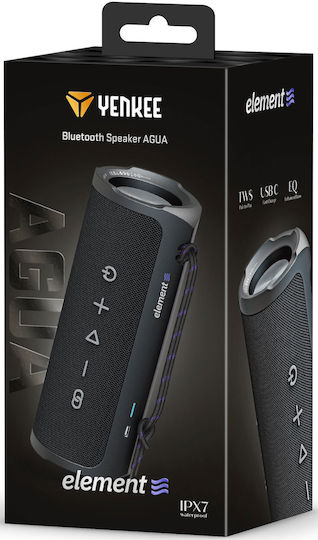 Yenkee Element Agua Αδιάβροχο Ηχείο Bluetooth 30W με Διάρκεια Μπαταρίας έως 12 ώρες Μαύρο