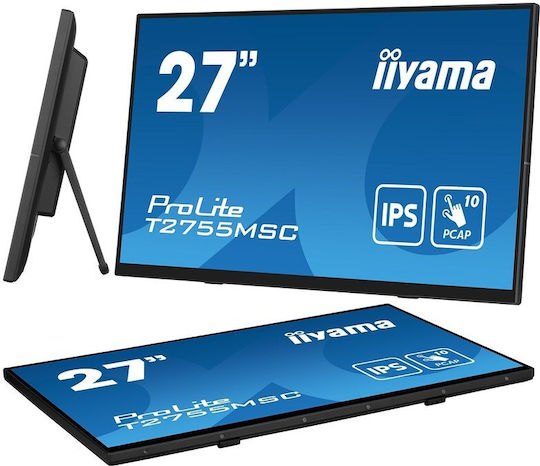 Iiyama ProLite T2755MSC-B1 IPS Touch Φορητό Monitor 27" FHD 1920x1080 με Χρόνο Απόκρισης 5ms GTG