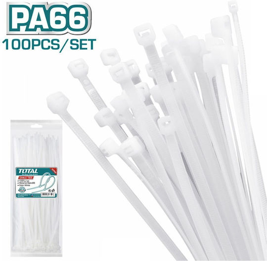 Total Cable Ties Plastic 350mm x 4.8mm in White Colour (100 pcs)