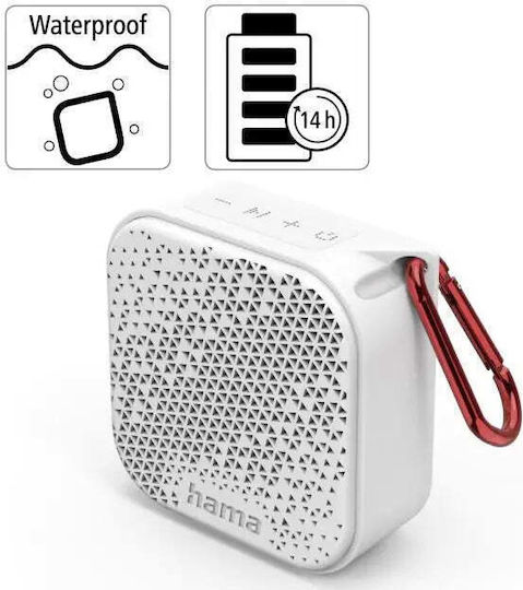 HAMA Pocket 3.0 Impermeabil Boxă Bluetooth 3W cu Radio și Durată de Baterie până la 2 ore Alb