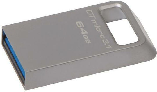 Kingston DataTraveler Micro Gen2 64GB USB 3.2 Stick Ασημί