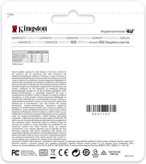 Kingston DataTraveler Kyson 64GB USB 3.2 Stick Silver