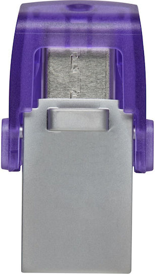 Kingston DataTraveler MicroDuo 3C 64GB USB 3.1 Stick with connection USB-A & USB-C Purple