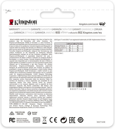 Kingston DataTraveler 70 256GB USB 3.2 Stick with connection USB-C Black
