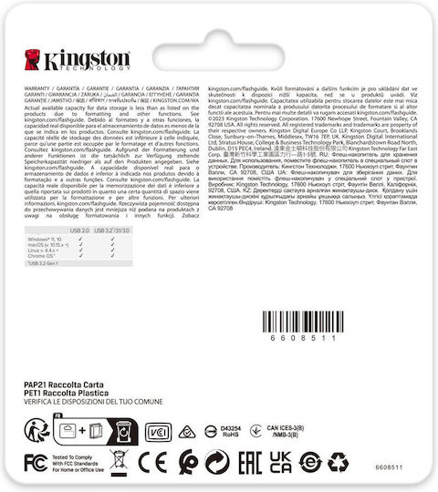 Kingston Datatraveler Se9 G3 128GB USB 3.2 Stick Gold