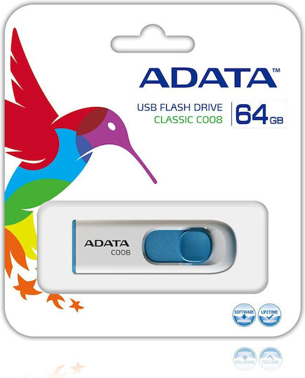 Adata C008 64GB USB 2.0 Stick Λευκό
