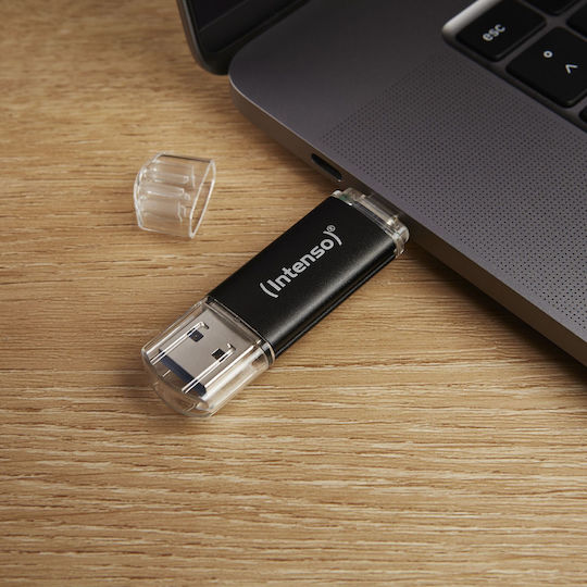 Intenso Twist Line 64GB USB 2.0 Stick with connection USB-A & USB-C Black