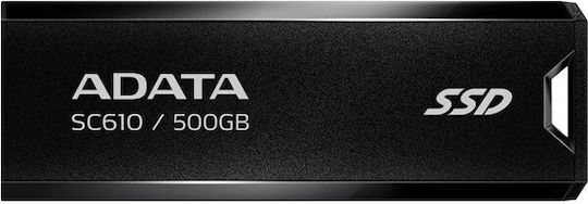 Adata SC610 500GB USB 3.2 SSD Stick Μαύρο