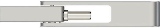 PNY Duo Link 64GB USB 3.2 Stick με σύνδεση USB-A & USB-C Ασημί