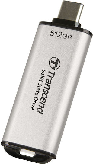 Transcend Esd300s 512ГБ USB 3.2 SSD Стик с връзка USB-C Сив