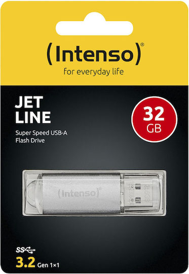 Intenso Jet Line 32GB USB 3.2 Stick Ασημί