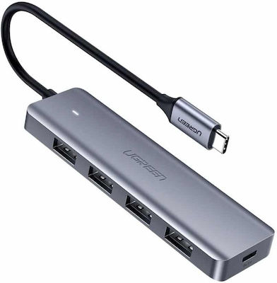 Ugreen Adapter USB 3.0 Hub 5 Porturi cu conexiune USB-C Gri
