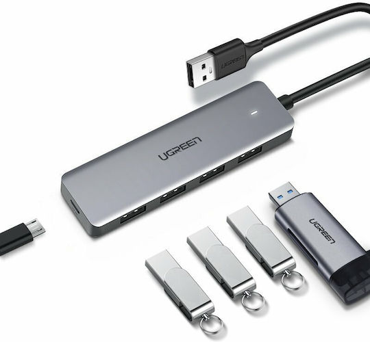 Ugreen CM219 Hub 4 Anschlüsse USB 3.0 mit USB-A Anschluss Grau