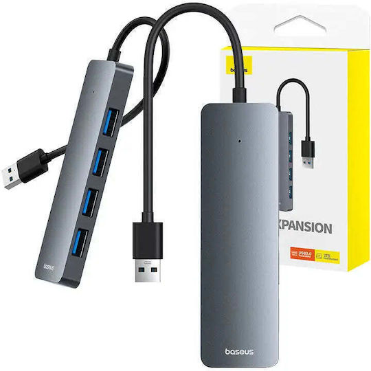 Baseus Ultrajoy USB Хъб с 4 USB 3.0 Порта и USB-A Интерфейс Сив