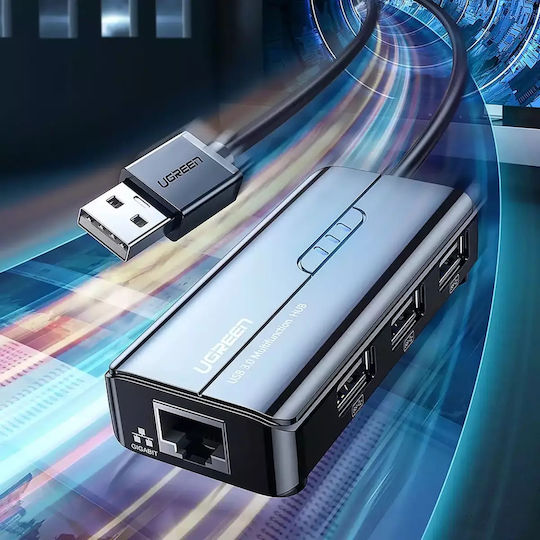 Ugreen USB 2.0 Hub 3 Porturi cu conexiune USB-A / Ethernet