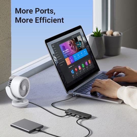 Ugreen CM219 Hub 4 Θυρών USB 3.0 με σύνδεση USB-A