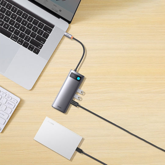 Baseus Hub 6 Θυρών USB 3.0 με σύνδεση USB-C Γκρι