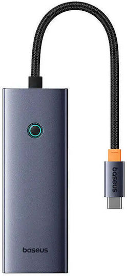 Baseus UltraJoy Hub 4 Θυρών USB 3.0 με σύνδεση USB-A Γκρι