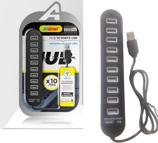 Andowl Hub 10 Θυρών USB 2.0 με σύνδεση USB-A