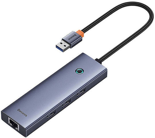 Baseus Ultrajoy USB Хъб с 4 USB 3.0 Порта и USB-A Връзка Сив