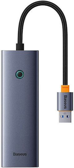 Baseus Ultrajoy USB Хъб с 4 USB 3.0 Порта и USB-A Връзка Сив