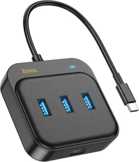 Hoco HB35 Hub 3 Θυρών USB 3.0 με σύνδεση USB-C / Ethernet