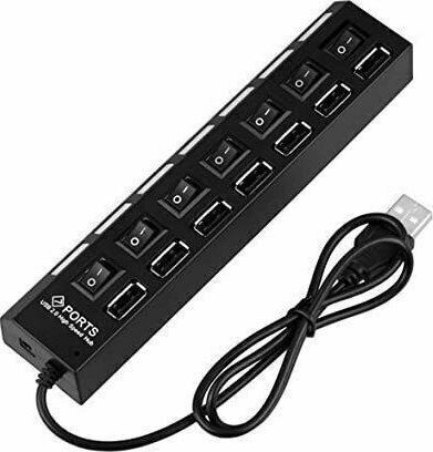 Andowl AN- Hub 7 Porturi USB 2.0 cu Conectare USB-A Alb