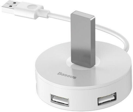 Baseus Round Box Hub 3 Θυρών USB 3.0 με σύνδεση USB-A Λευκό