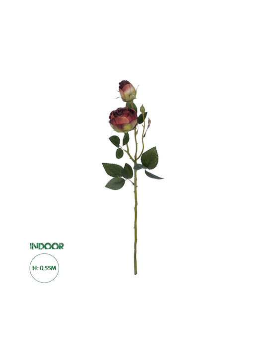 GloboStar Artificial Decorative Branch Rose Red 55cm